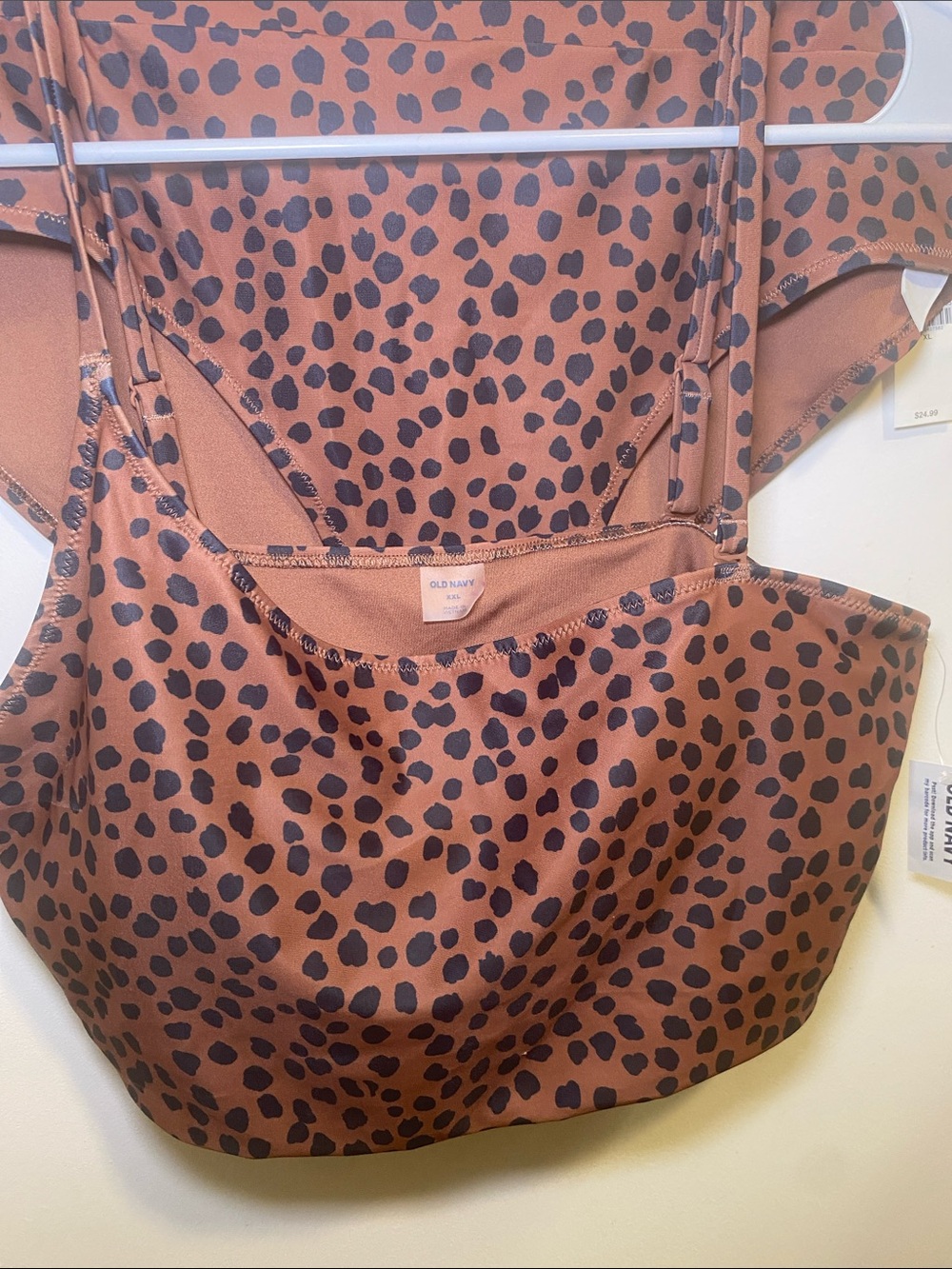 Old Navy Brown and Black Dotted Crop Tank - Picture 2 of 5